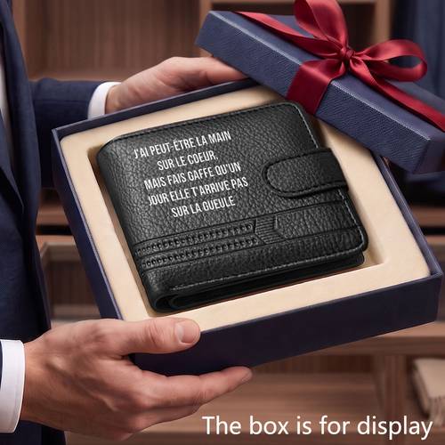 item picture 1pc mens minimalist french slogan wallet credit card holder cash and coin purse suitable for cards cash and small items gift for christmas halloween