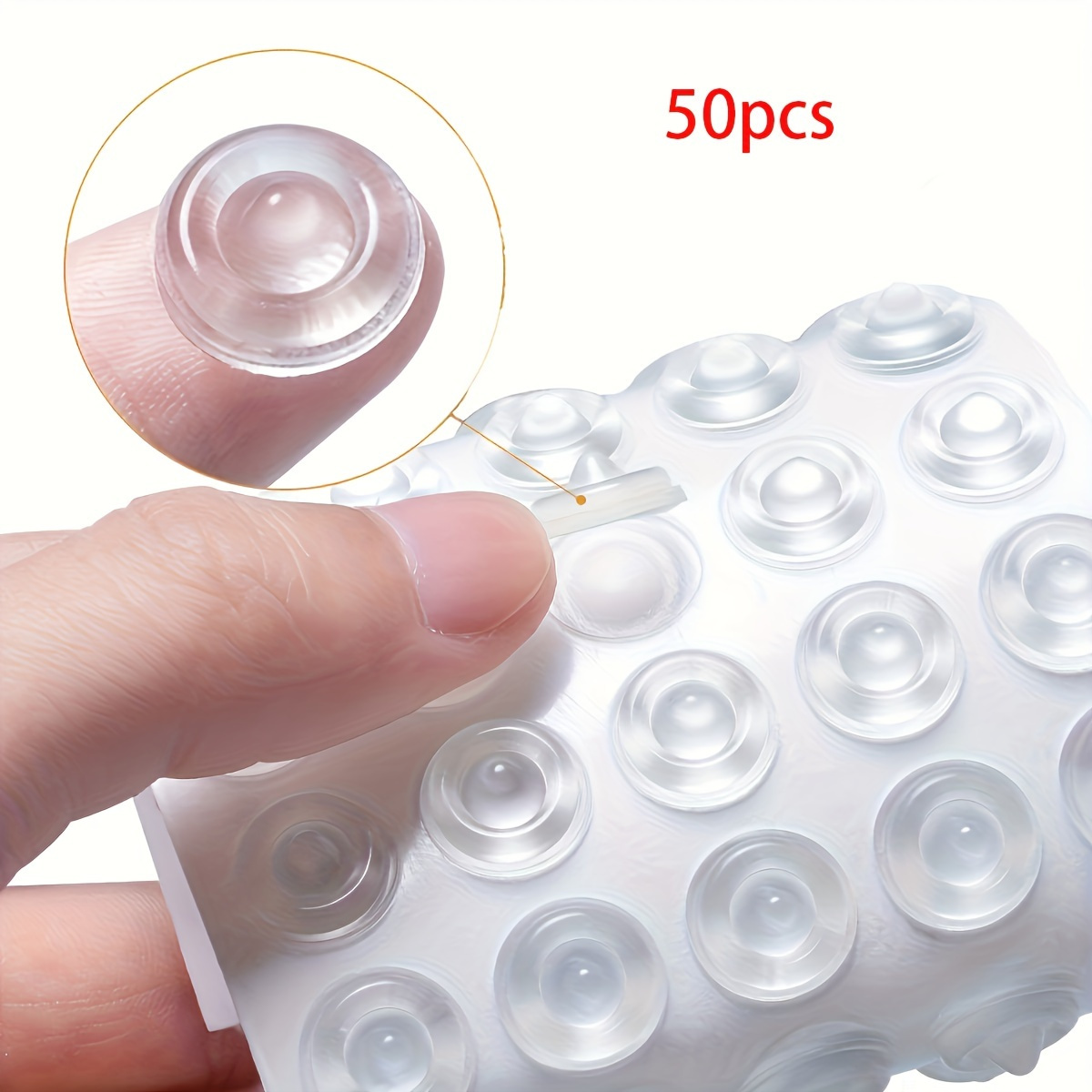 E-shop 50 Stück -Kollisions-Pads, Geräuschdämmende -Pads, Selbstklebende Schranktür-Pads, Transparente -Rutsch--Pads mit Kleberücken für Möbel