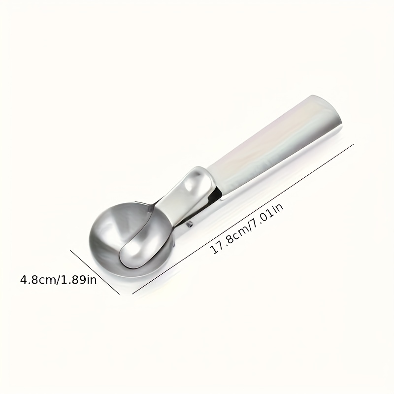 Image of 1pc Stainless Steel Ice Cream And Fruit Spoon, Durable Spherical Excavator, Suitable For Watermelon, , Papaya, Food-safe Ice Cream And Fruit Spoon