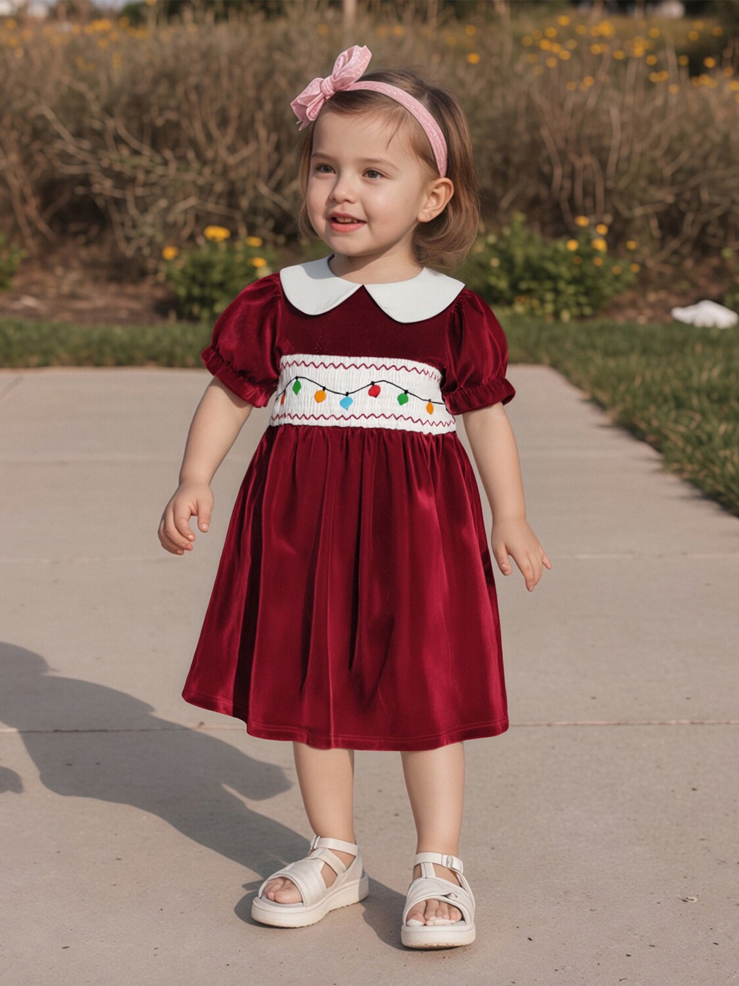 blue dress for baby girl Girls Toddler and Baby Dress in Burgundy Floral for Fall – Lisa Ann's  Creations