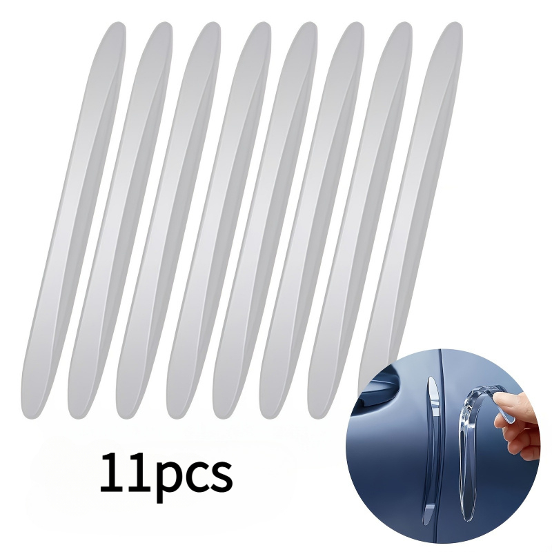 TEMU 11pcs Invisible Car Door Bumper Strips, For Protecting Car Door Edges From And Scratches, And Rearview Mirror Protective Stickers