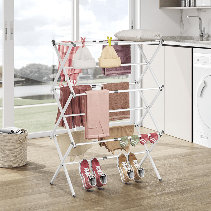 Space Saving Mainstays Expandable Folding Drying Rack Dry Rack For
