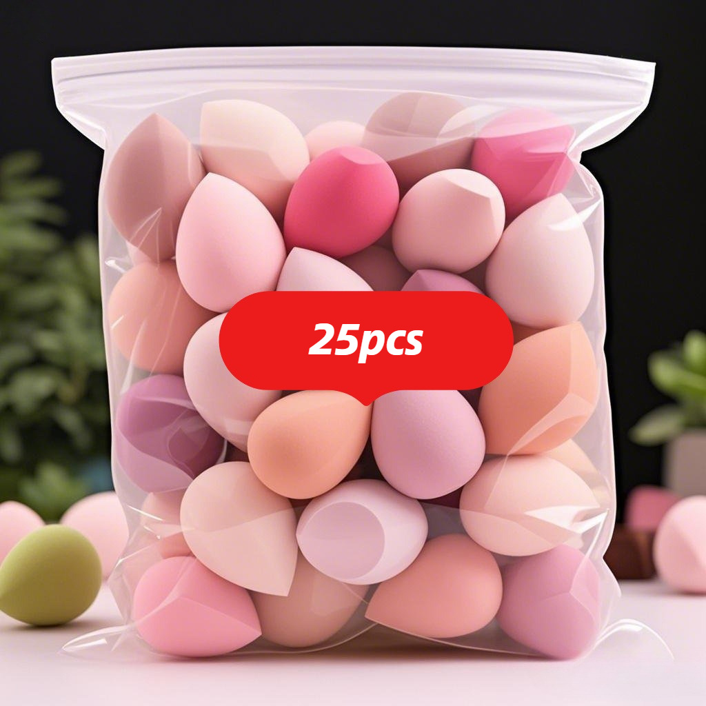 TEMU 25pcs Latex-free Makeup Sponges - Hypoallergenic Foundation Blenders, , Beige, Peach, Application For Sensitive Light Beige, Makeup, Foundation,