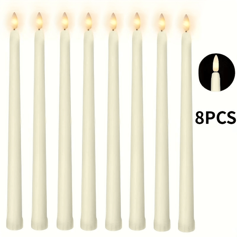TEMU [flickering Flameless Candles] 4/8pcs Led Flameless Candles Lights With Realistic , Battery Powered, Perfect For Christmas, Halloween,
