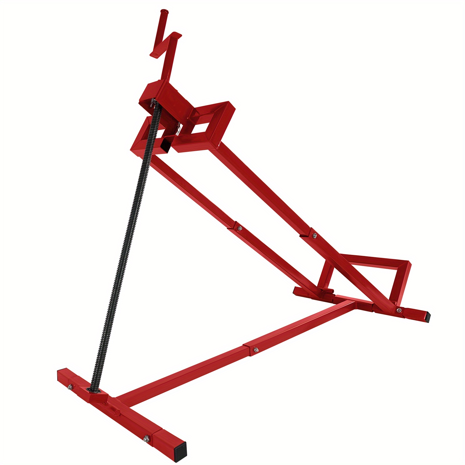 Lawn Tractor Lift, Lawn Tractor Lifting Device Cleaning Aid, Telescopic Garden Lawn Mower Lifter 400kg For Mower Tractor, +45° Tilt Adjustable, Red