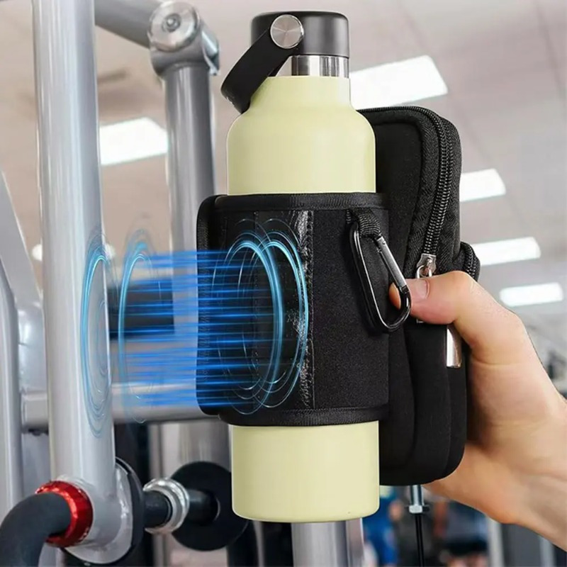 Magnetic Water Bottle Sleeve Pouch Magnetic Water Bottle Holder Multi Purpose Magnetic Bag for Gym Office & Travel Smartphones, Keys, Cards - Hands-Free Workout Mount for Treadmills, Benches, Equipment - Essential Fitness Storage Pouch