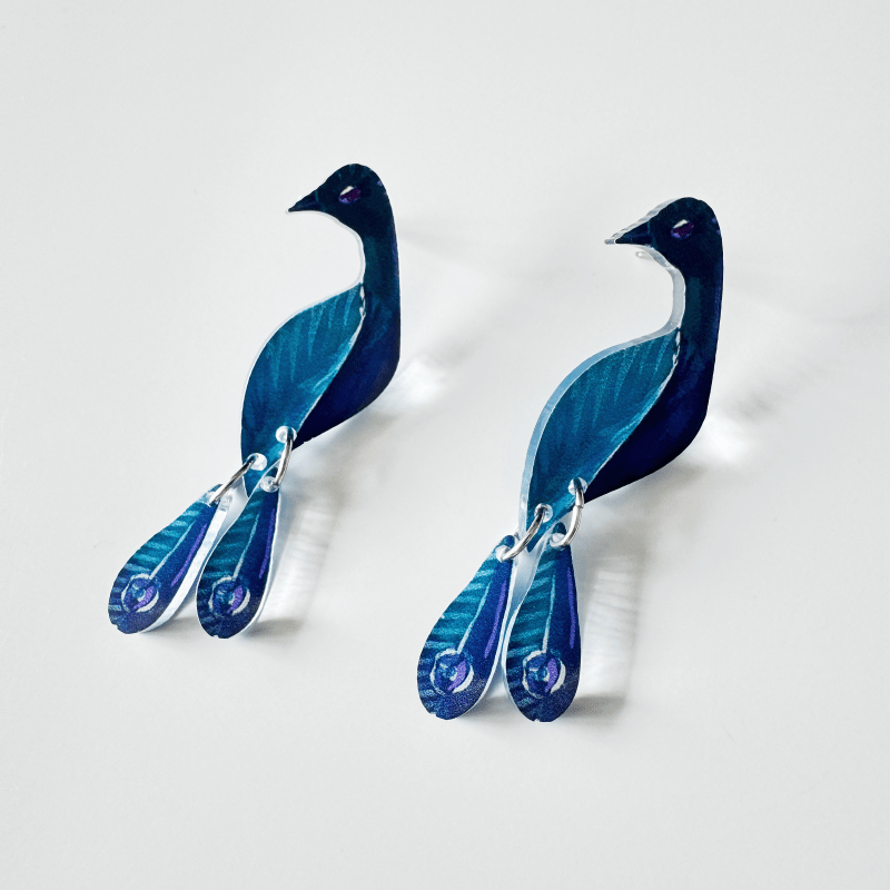 2pcs Bohemian Gradient Blue Long Dangle Earrings