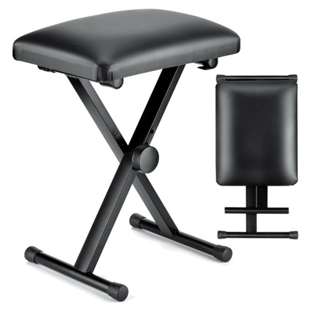 Image of 1 Set Black Iron Electronic Piano Stool Folding Height-adjustable X-shaped Single-person Piano Stool Guitar Chair Collapsible Height-adjustable Piano X-shaped Stool