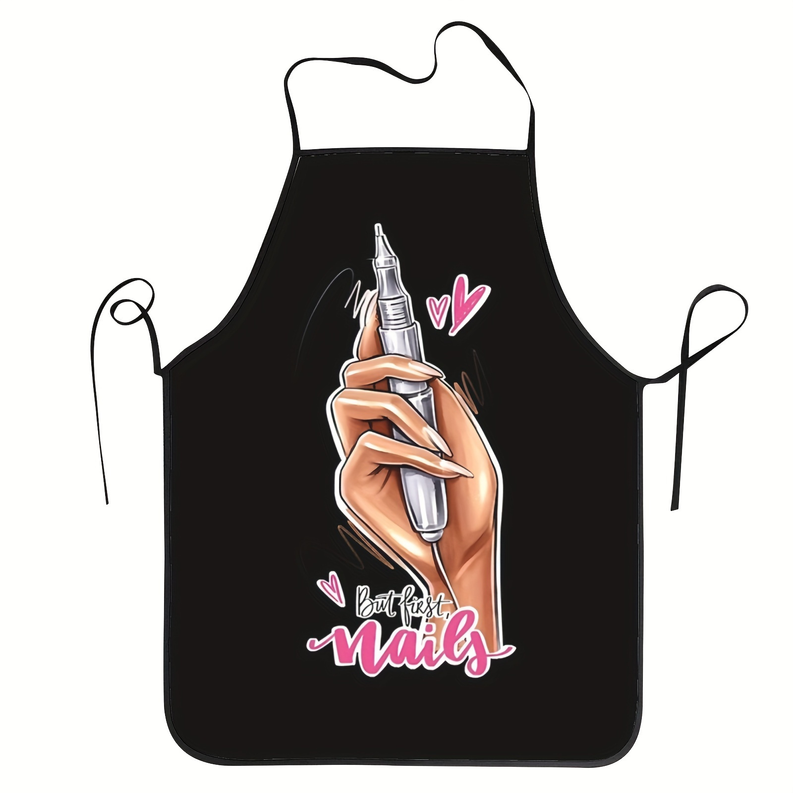 

Art Apron - 100% Knit Polyester, Adjustable Neck Strap, Chef & Gardening Apron With Hand And Design