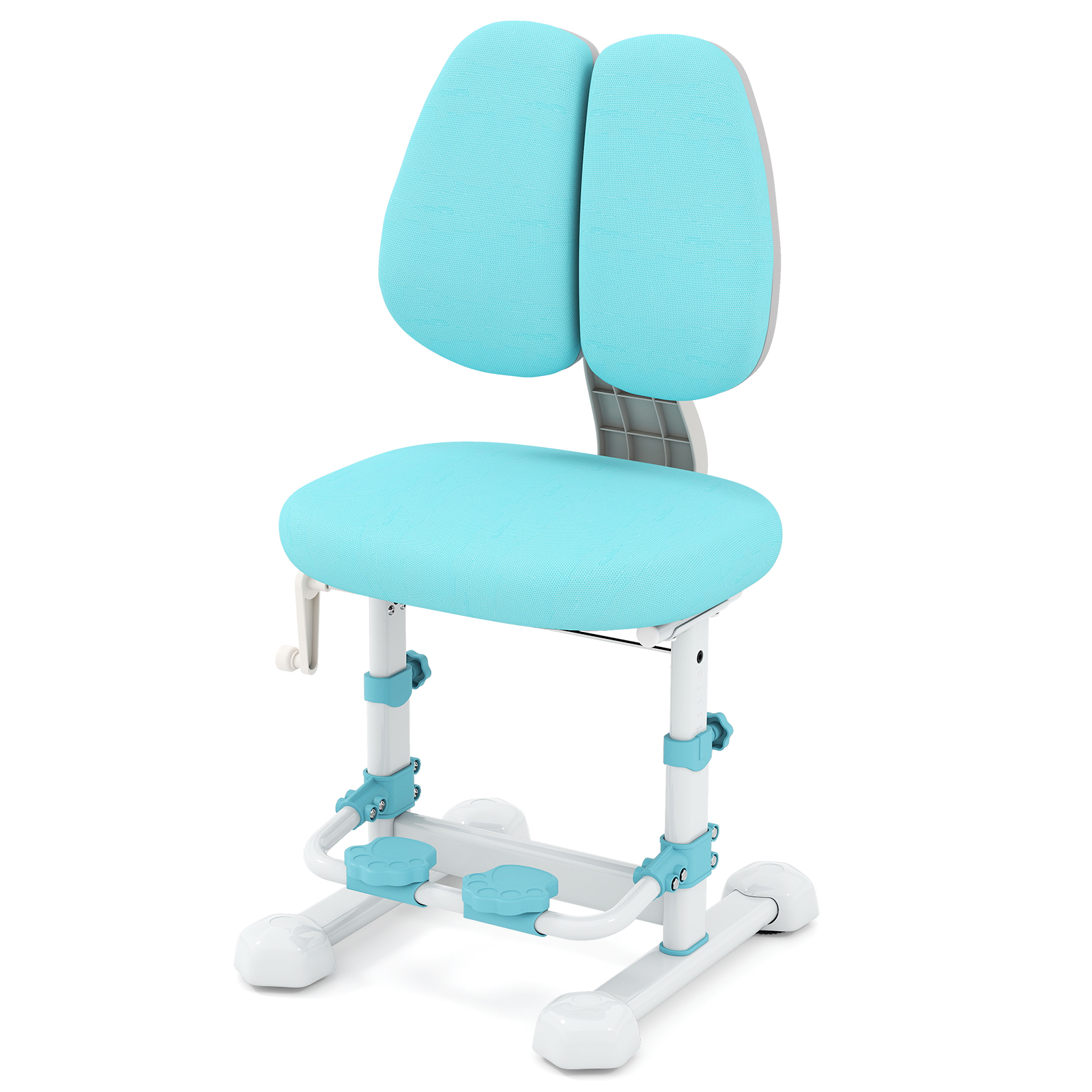 Image of Kids Study Chair, Ergonomic Children Desk Chair With Adjustable Double Backrest, Footrest, Seat Height And Depth, Armless Kids Office Chair