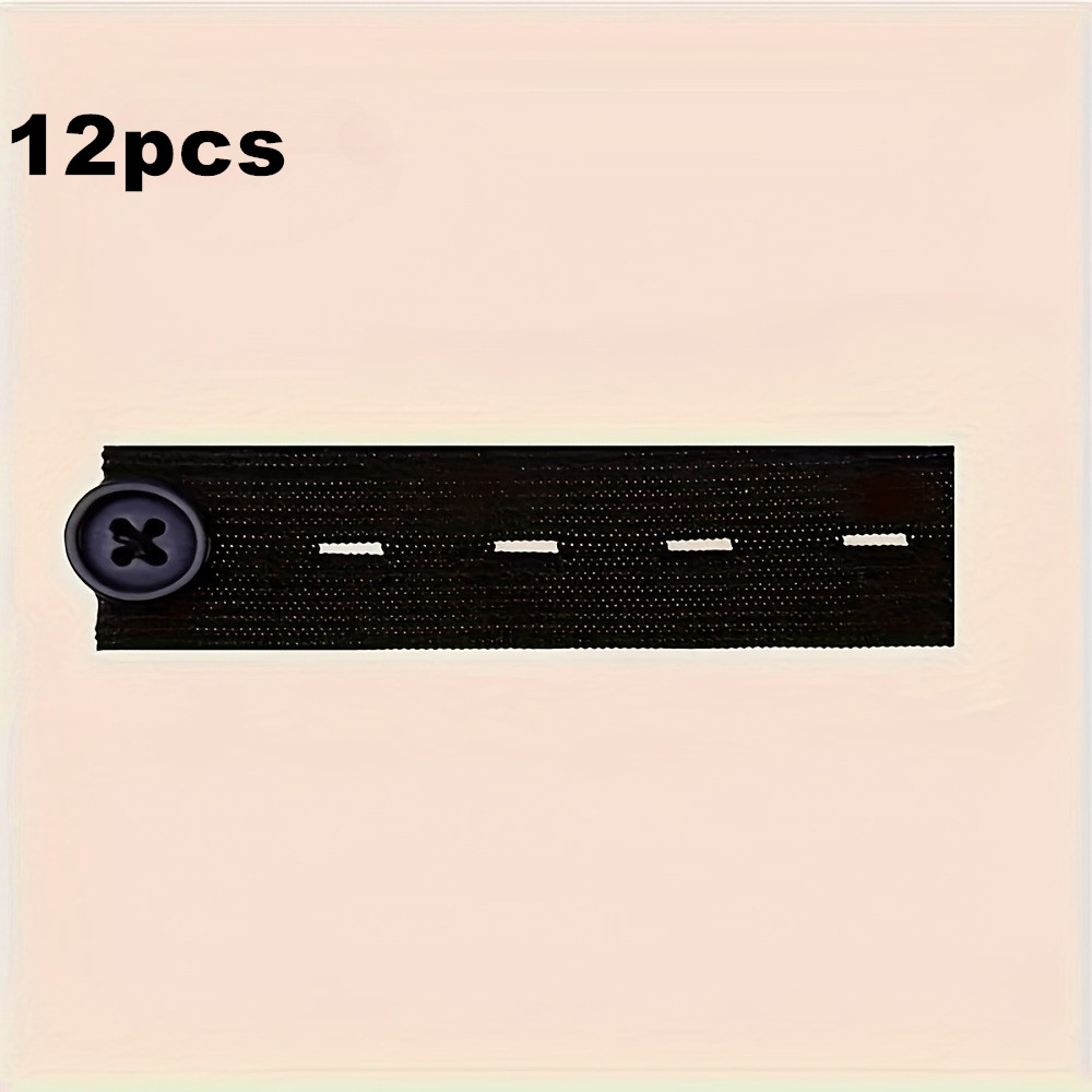 TEMU 12pcs Black Nylon Jeans Extension Chains - Seamless Instant Waist Extension, Adjustable Unisex Belt Loop Connectors, Durable Additions, Instant