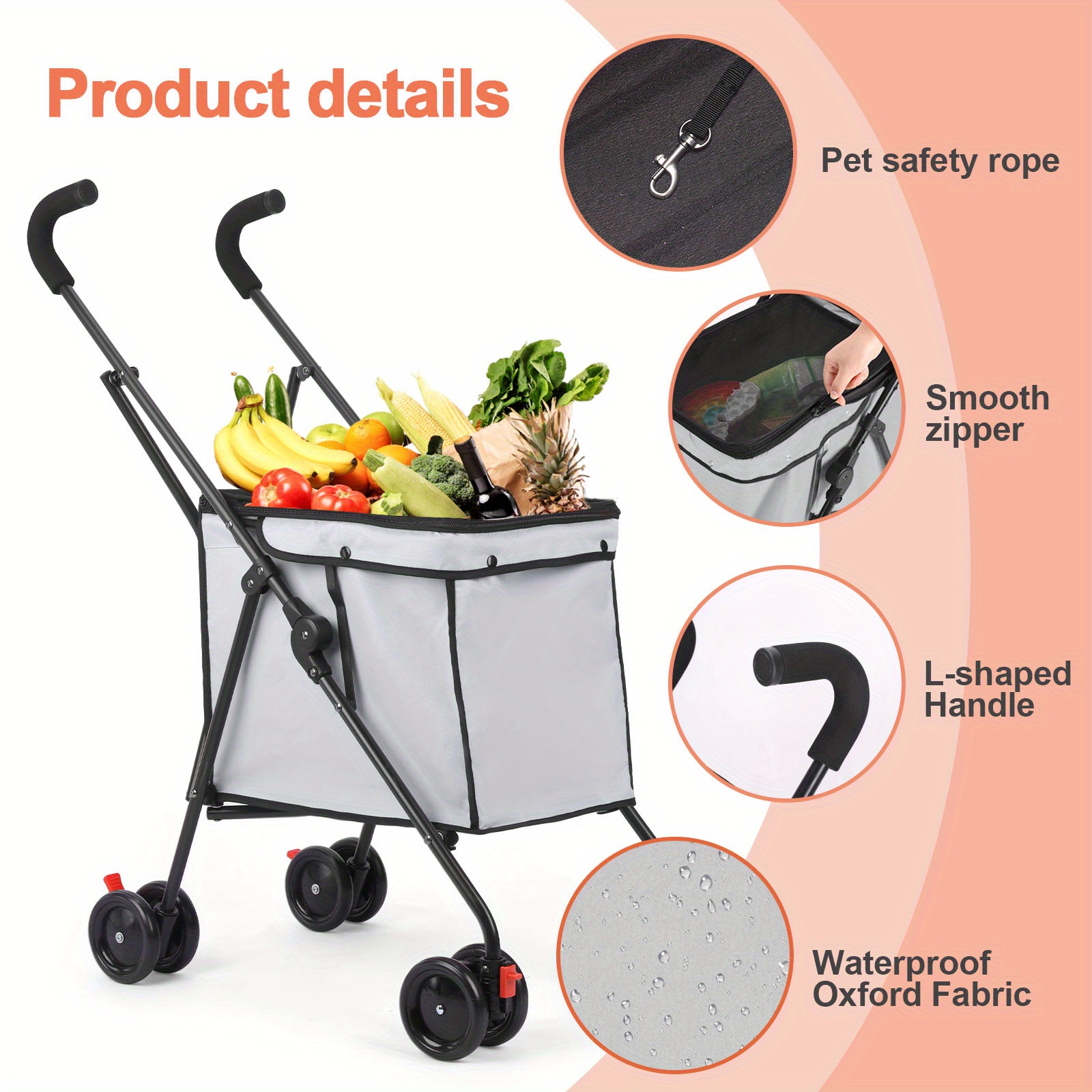 Original Patent Multi-Functional Folding Storage Cart for Pets