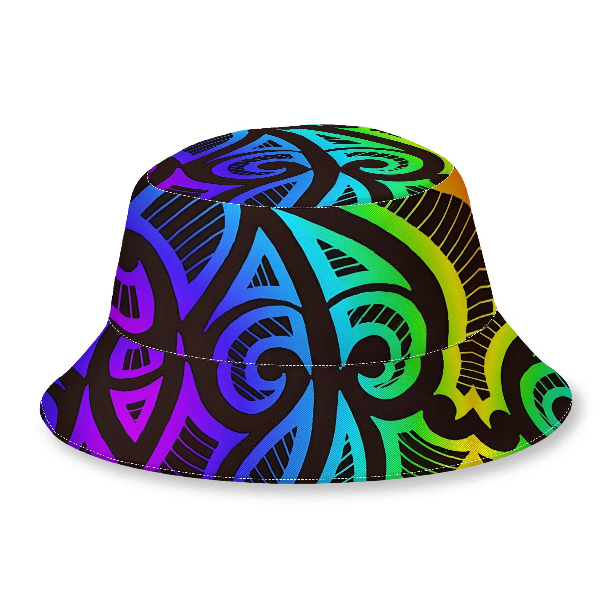 TEMU Maori Tribal Neon Color Unisex Casual And Fashionable Fisherman Hat, Suitable For Outdoor Vacation Travel, Birthday Gifts, Party Outfits