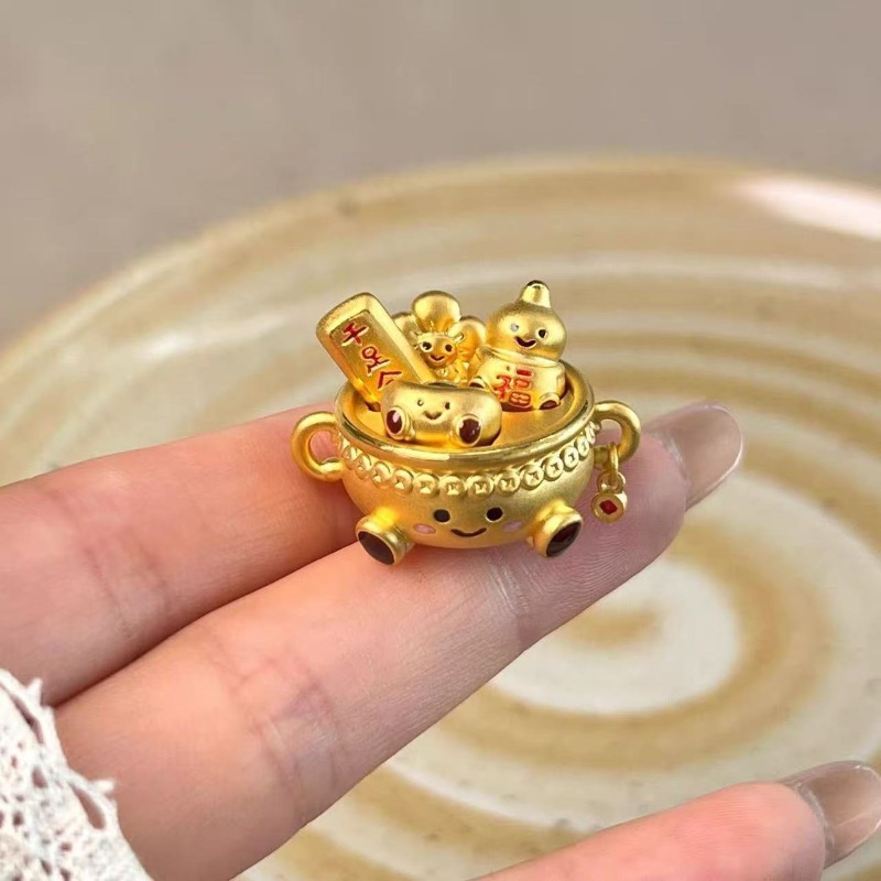 TEMU 5pcs Creative Unique Ornament, Golden Cute New Style, And Versatile Table Ornament