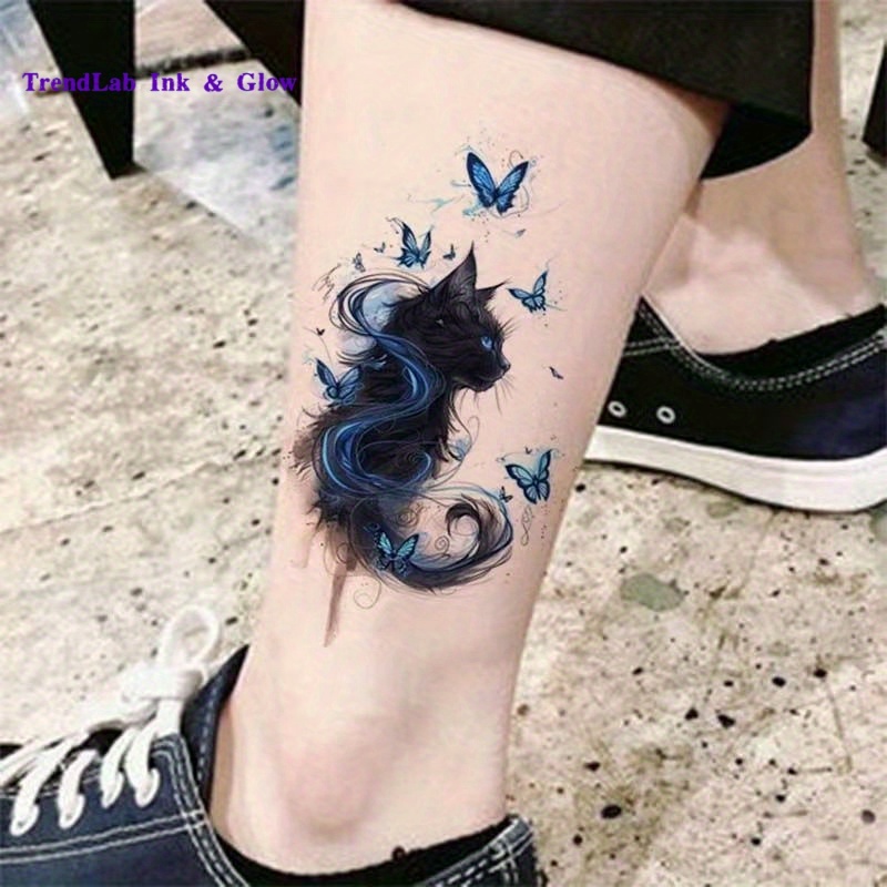"shadow Cat: Mysterious & Tattoo Stickers For Cat Lovers". Just Lightly Press And Paste, And Life For About . Halloween.