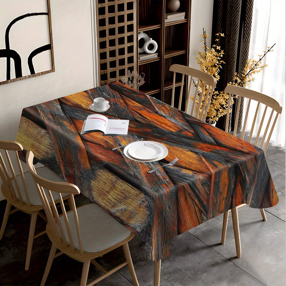 tischdecke holzmaserung strapazierfähige polyester