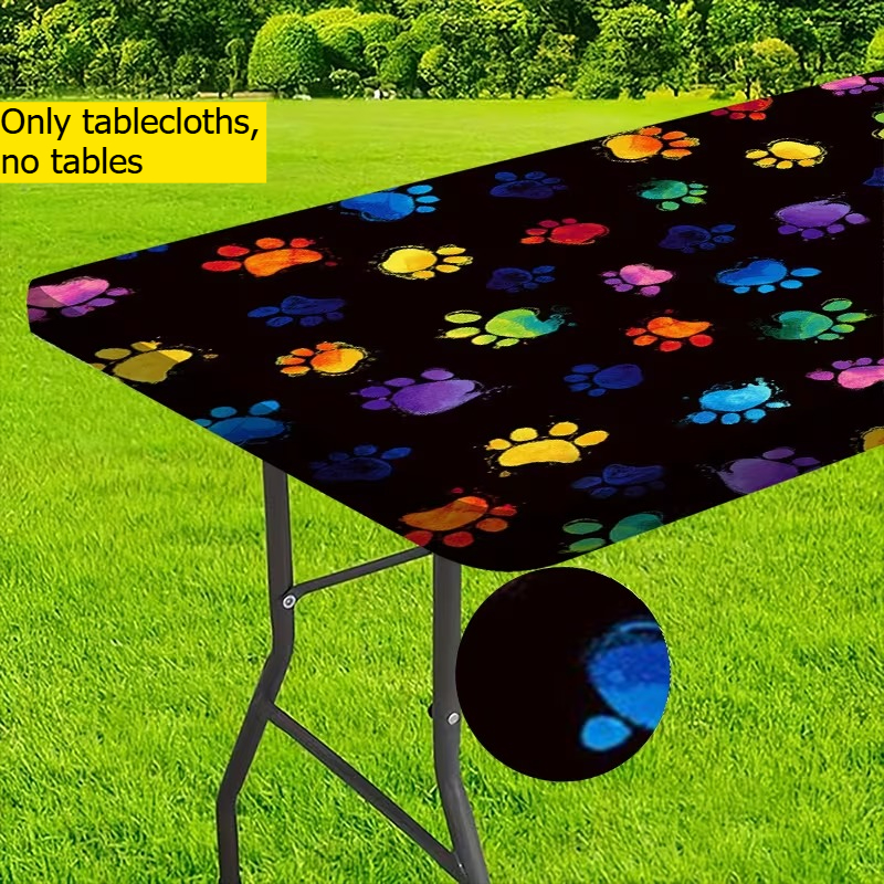 TEMU Tovaglia da esterno con motivo a di colorate - Copritavolo rettangolare in poliestere resistente per campeggio, picnic, feste in giardino - Uso