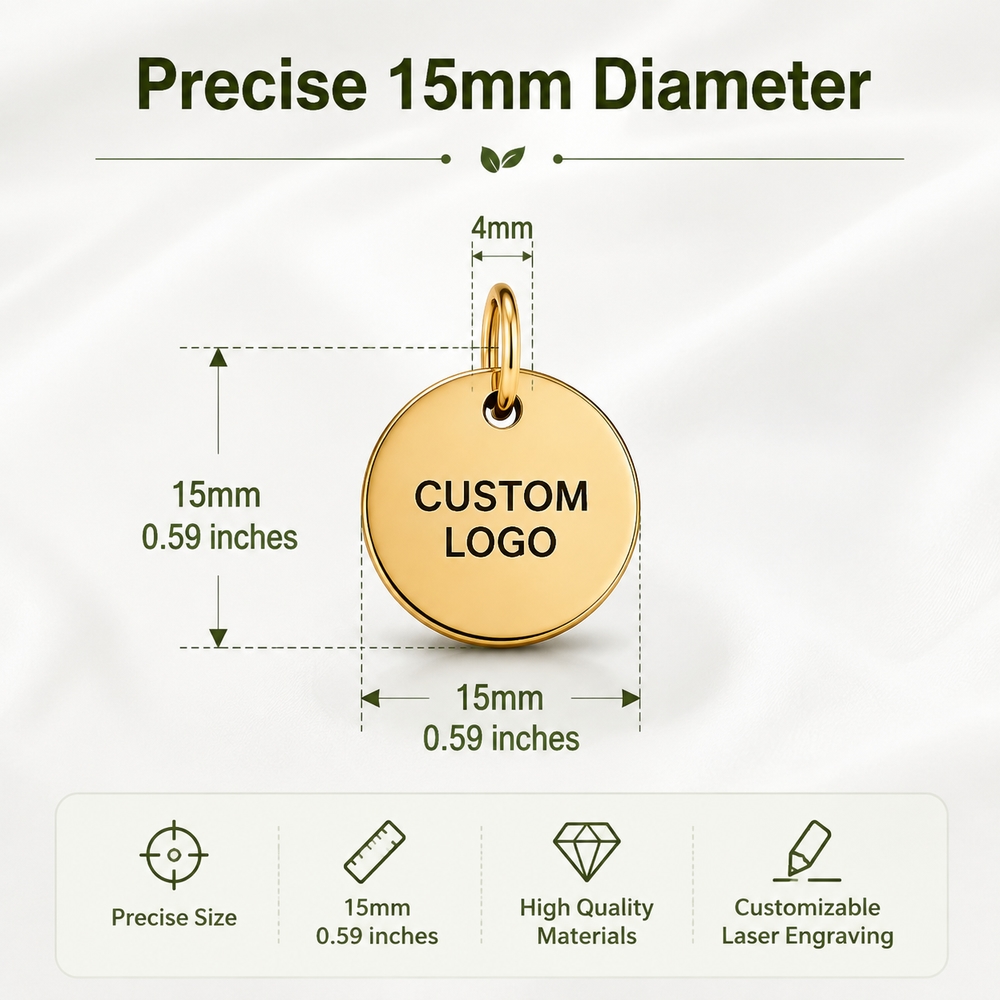 TEMU Personalized Custom Logo Round Blank Labels, 1.5mm Round Labels