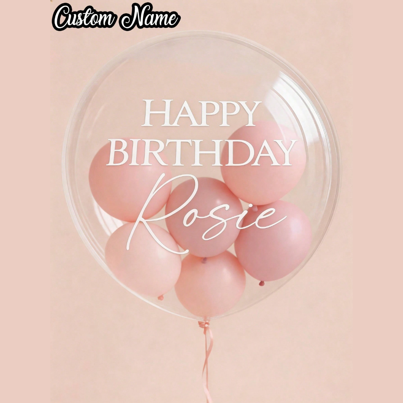 TEMU 1pc Custom Transparent Balloon, Personalized Large Balloon With Name Printing, Suitable For Graduation, Wedding, Birthday Celebrations,