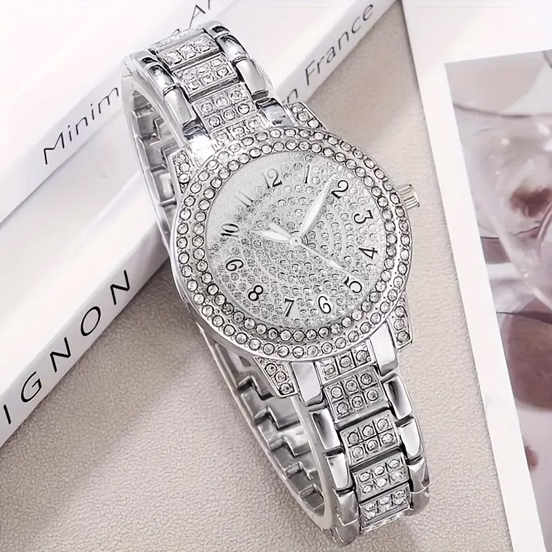 6pcs set watches for women set with 5pcs bracelet necklace earrings ring jewelry for women set elegant womens watches valentines day birthday christmas gifts for women reloj de mujer watches for women Product details 13