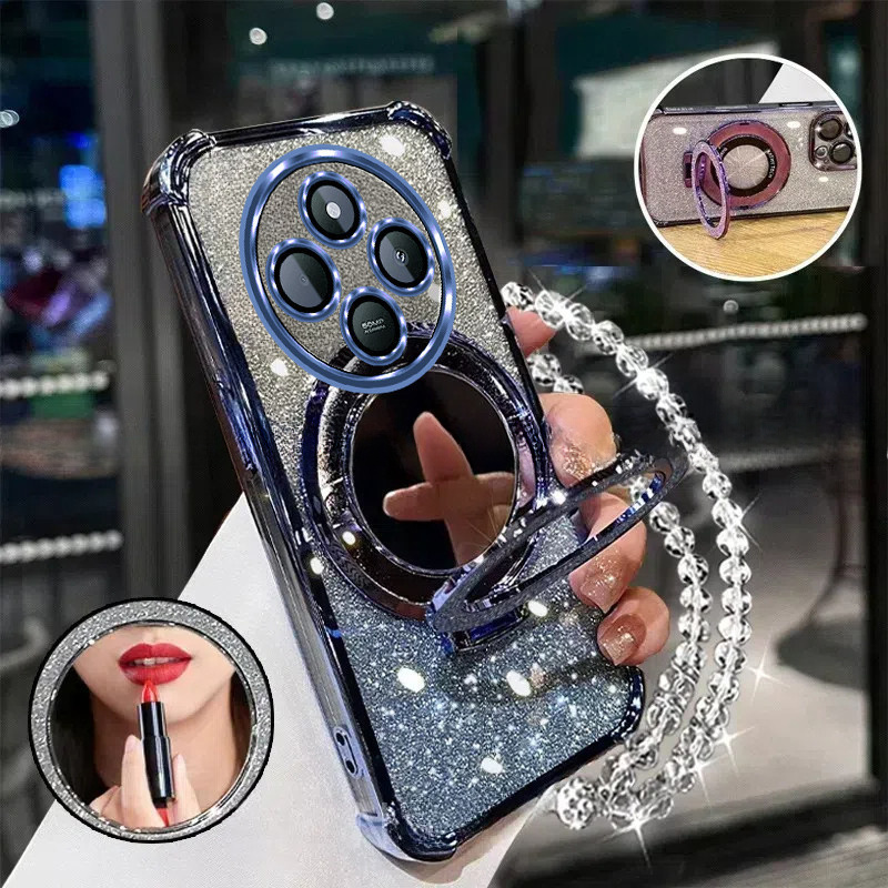 TEMU Étui téléphone : Coque pour Redmi 14c, - aux , de maquillage 3D, support pour bracelet, housse souple