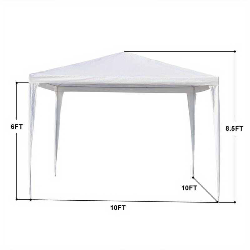 118.11*118.11inch 3-sided outdoor party tent, pergola, convenient awning, beach awning, PE cloth, plastic-sprayed iron pipe, spiral pipe, UV protection, easy to install, suitable for beach, backyard, camping picnic, barbecue, RV lawn, pool rest