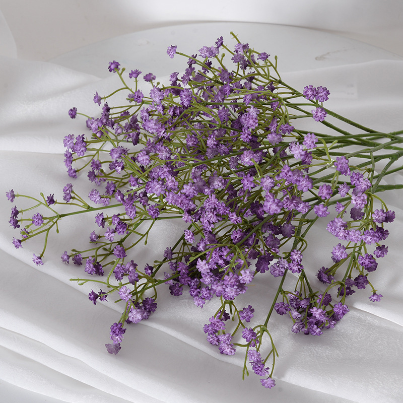 5pcs/bunch, Simulation Wedding Decoration Soft Glue Three-pronged Plastic Simulation Flower