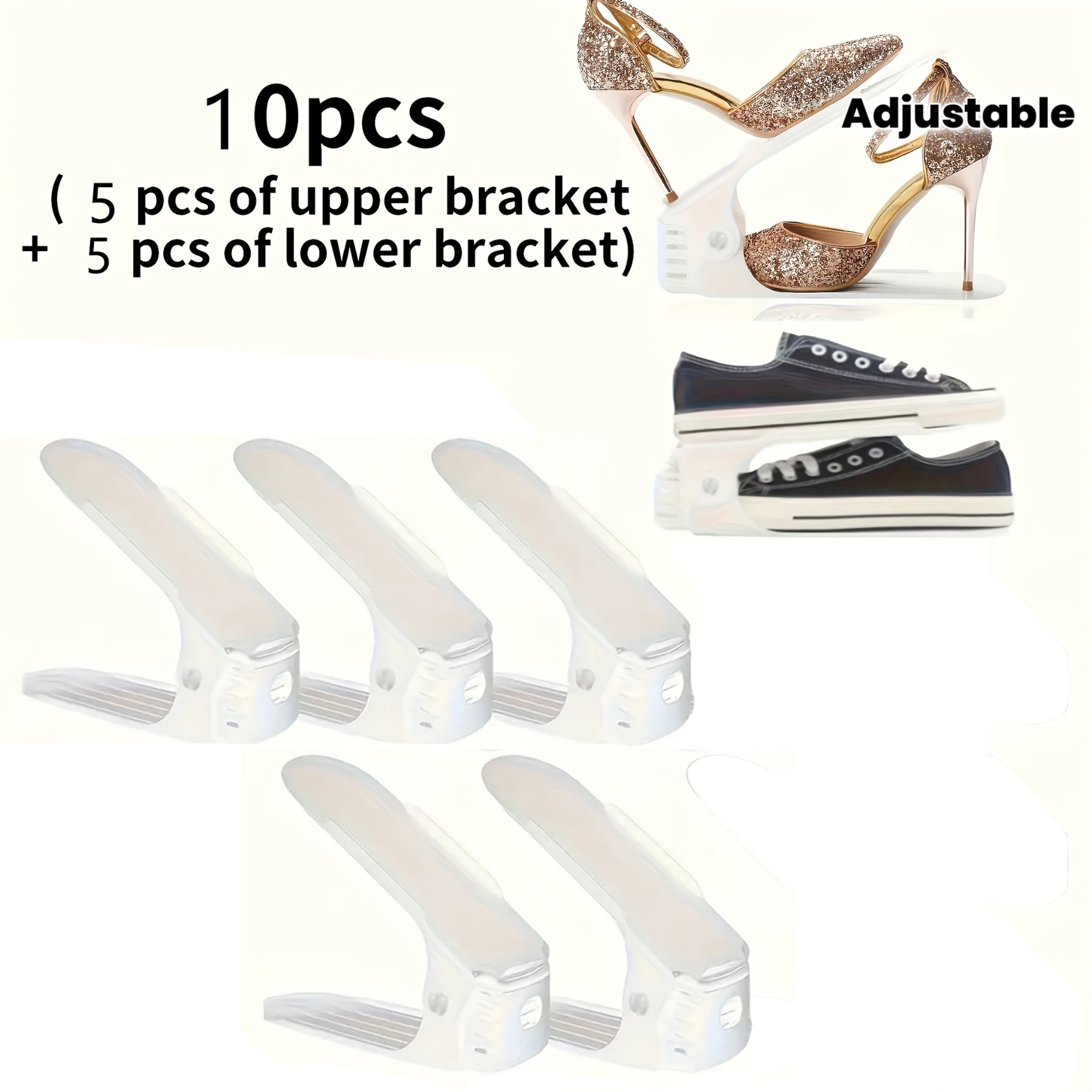 Schuhregal, verstellbarer Schuh-Organizer mit transparentem Stapeldesign. Mehrstöckige, platzsparende Aufbewahrung für mehrere Schuhe in Wohnungen, Studentenwohnheimen, Wohnzimmern und *. Eine