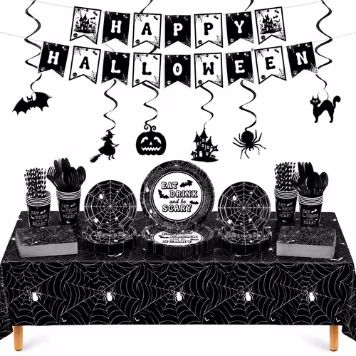 Halloween Party Supplies 136pcs Pack 16 Guests