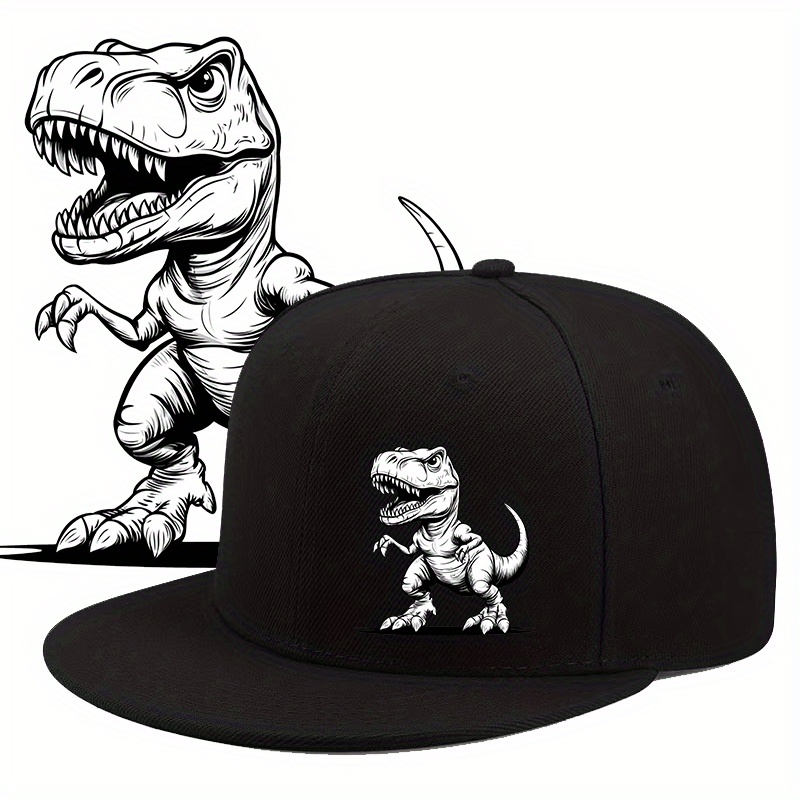 TEMU Spring And Summer Urban Fashion Neutral Duckbill Hat, Dinosaur Themed Design, Daily Hip-hop Flat Edge Hat