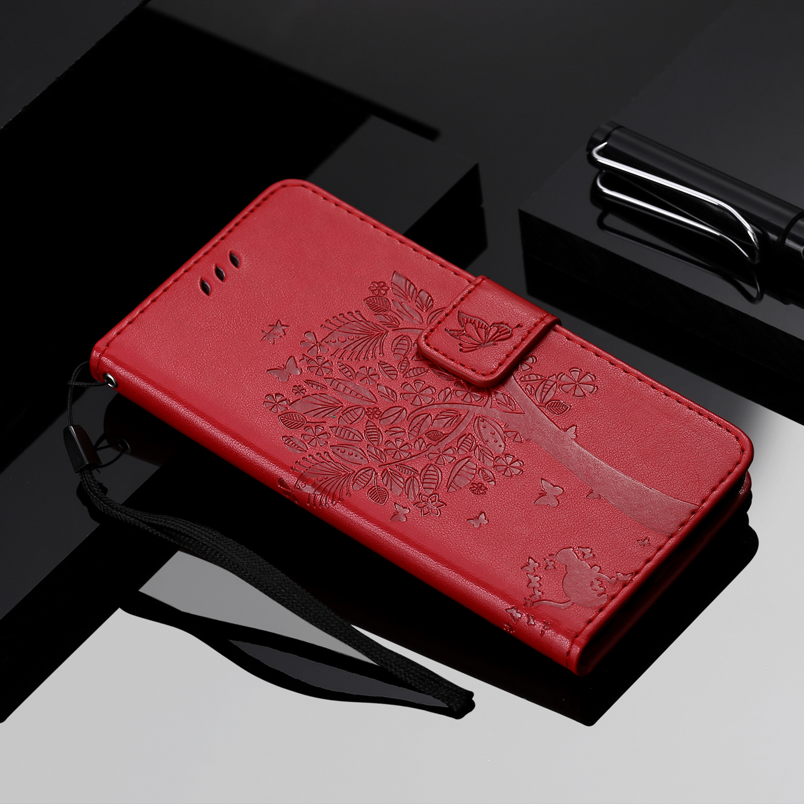 TEMU Phone Case: Card Slot Wrist Strap For Iphone 17 Pro Max, 17e, 17, 16/15/14/13/12/11, And X/xs/xs Max. Protective Cover With Embossed Floral,
