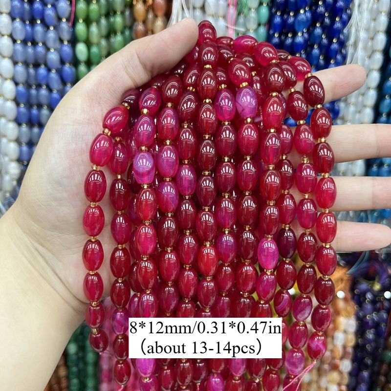 8X12Mm Vibrant Natural Stone Rice Beads Collection