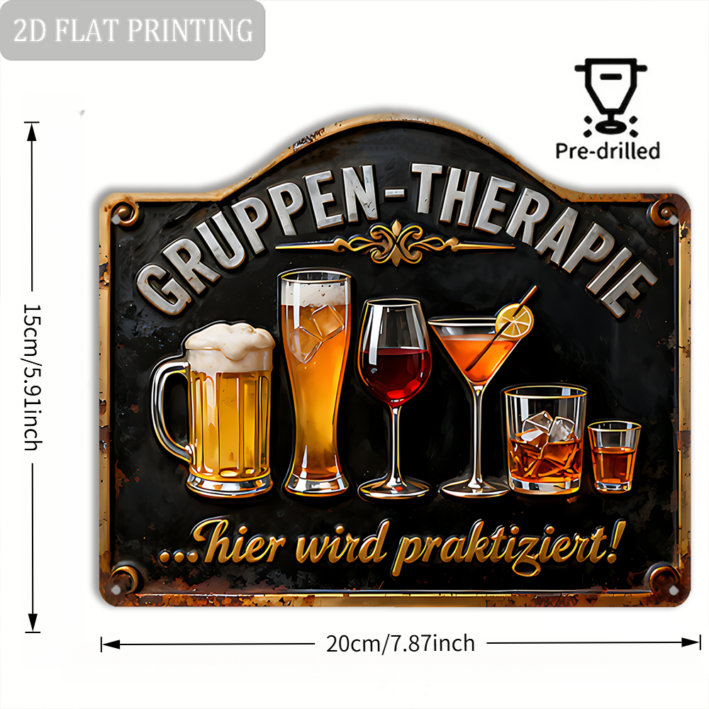 TEMU 2d Flat - 【2d Flat】 2d Flat - [2d Flat] 2d Flat [], 1pc, Vintage Acrylic Sign (5.9" X 7.8"), German Drinking Slogan Plaque, For Bar Living Room