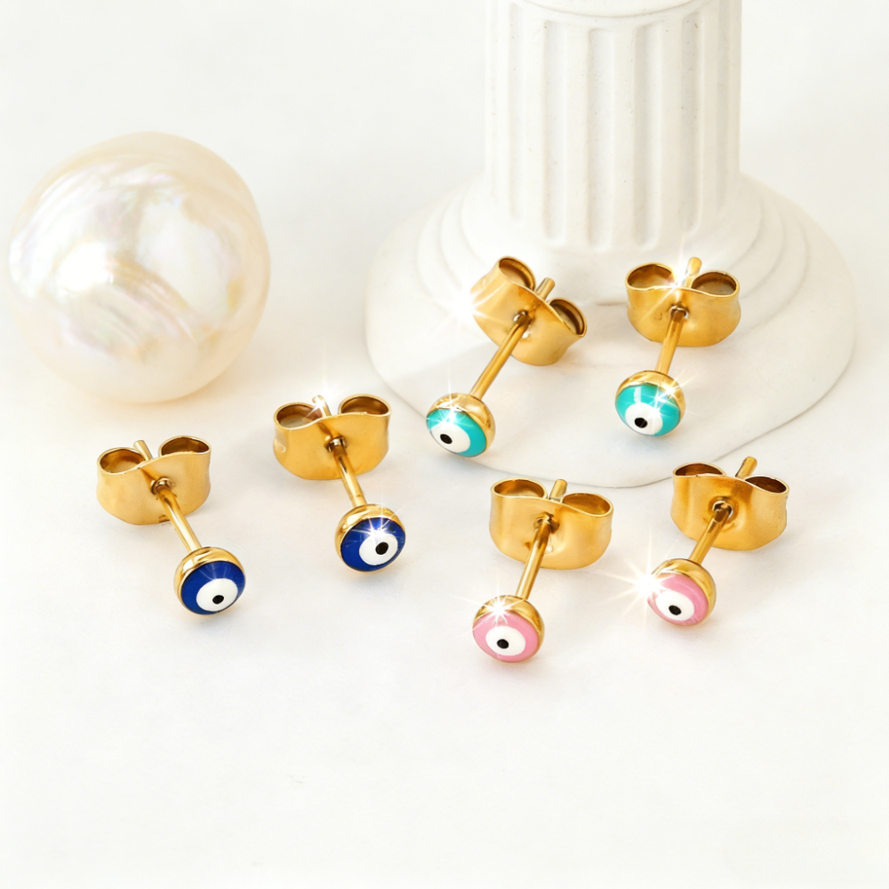 TEMU 3-pair Set Of Adorable And Stud Earrings With Unique Small , Stainless Steel Plated With, Fade-resistant, Hypoallergenic, And Durable. Suitable