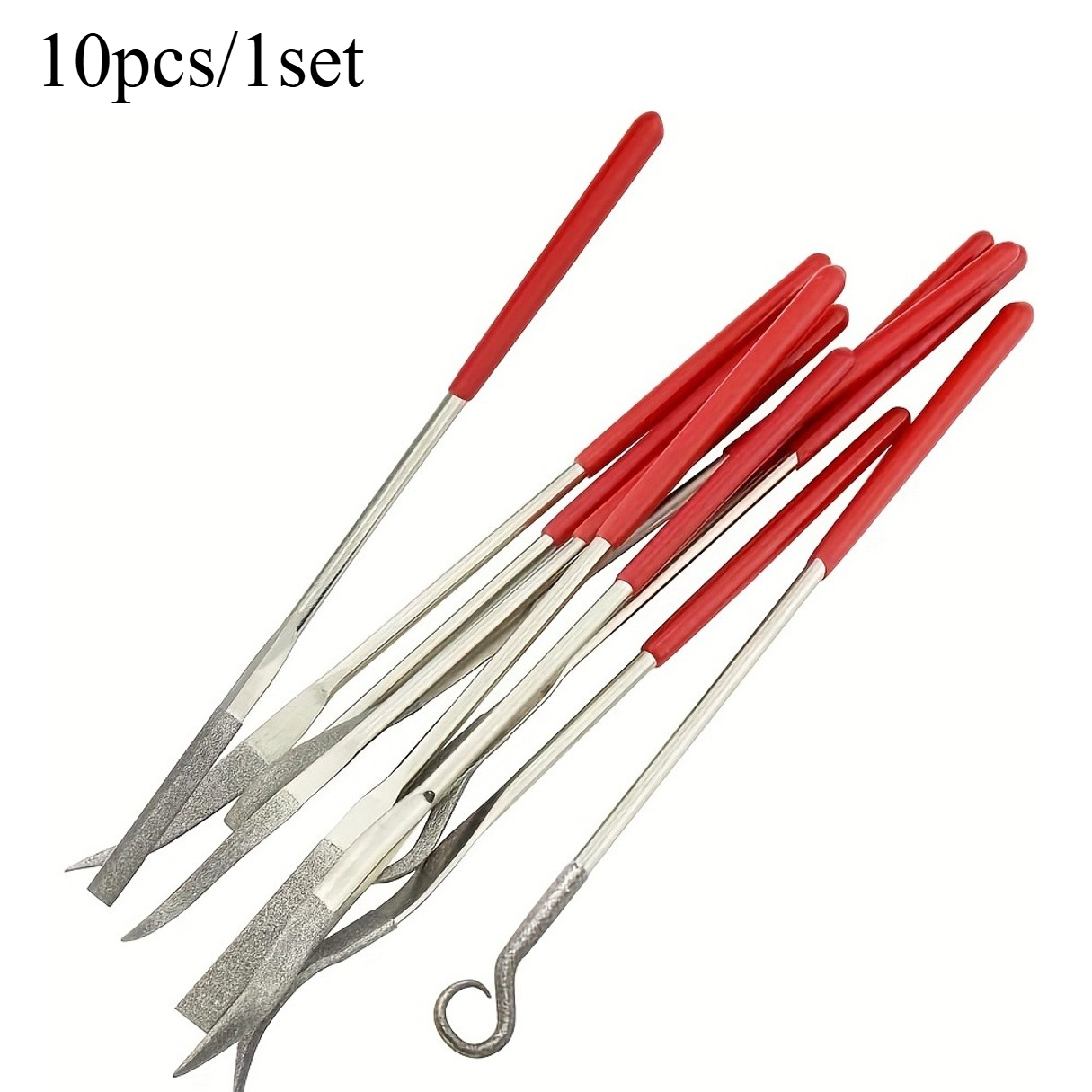 TEMU 10 pièces/1 lot Papier abrasif varié. Lime diamantée pour jeu d'outils de meulage