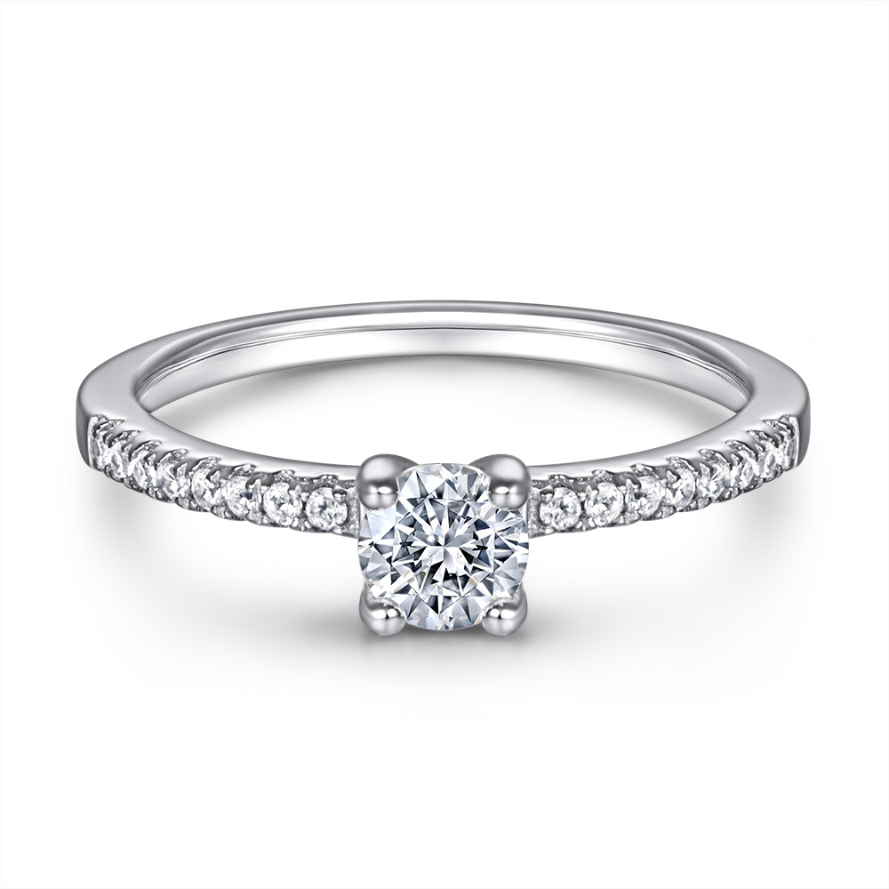 Men's S925 Moissanite Beaded Trim Eternity Ring, Trendy Statement Accessory