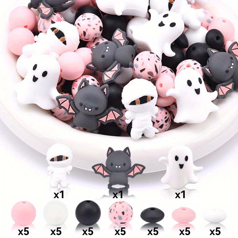 38pcs Bat Silicone Set For Craft Decoration Beads