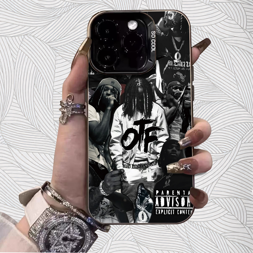 TEMU Phone Case - A Stylish Otf Rap Art Design | Hip-hop Style - Durable | Camera Protection | Shockproof And Drop-resistant | Luxurious Silver End |