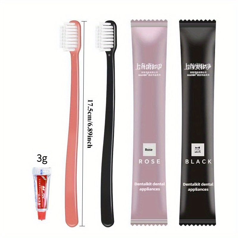 Portable Travel Toothbrushes and Toothpaste Sets, Full-Size Design