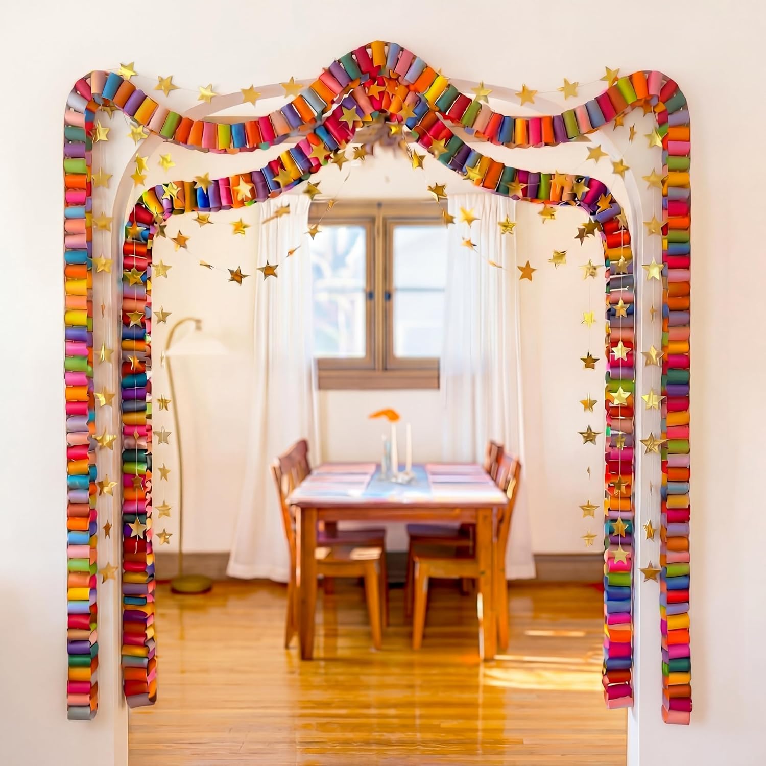 400 Sheets Strips And Garland 13 Feet Paper Crafts Banner With Double Sided Tape For Crafting Birthday Theme Party Decor (multicolor, 3 X 8 Inches), Halloween, Christmas