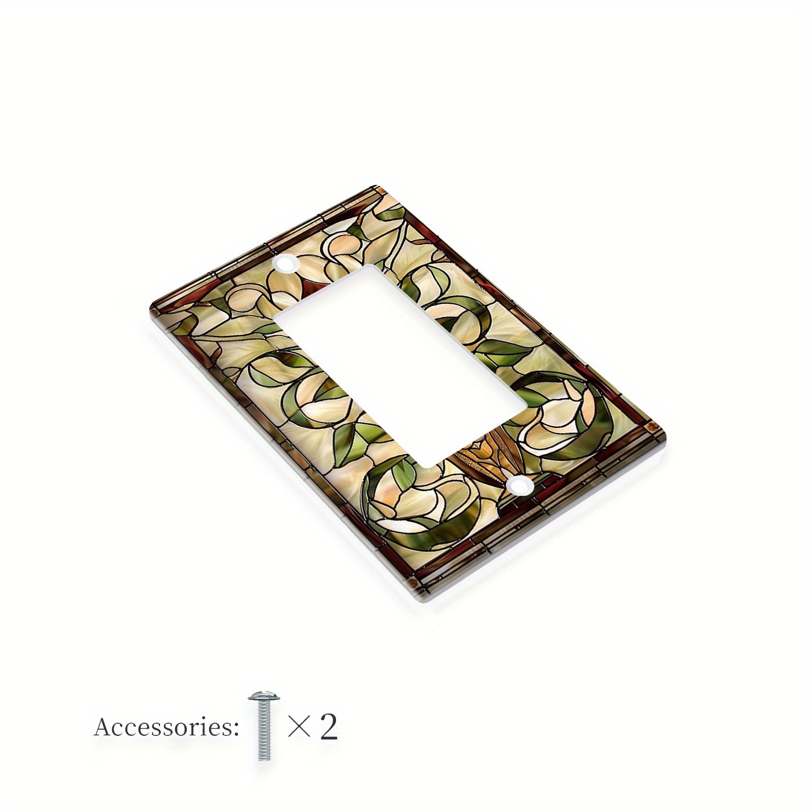 TEMU Motif de Vitrail pour Couverture d'Interrupteur - Plaque Murale Décorative pour Salle de Bain et Chambre de , Options 1 ou 2 , Installation