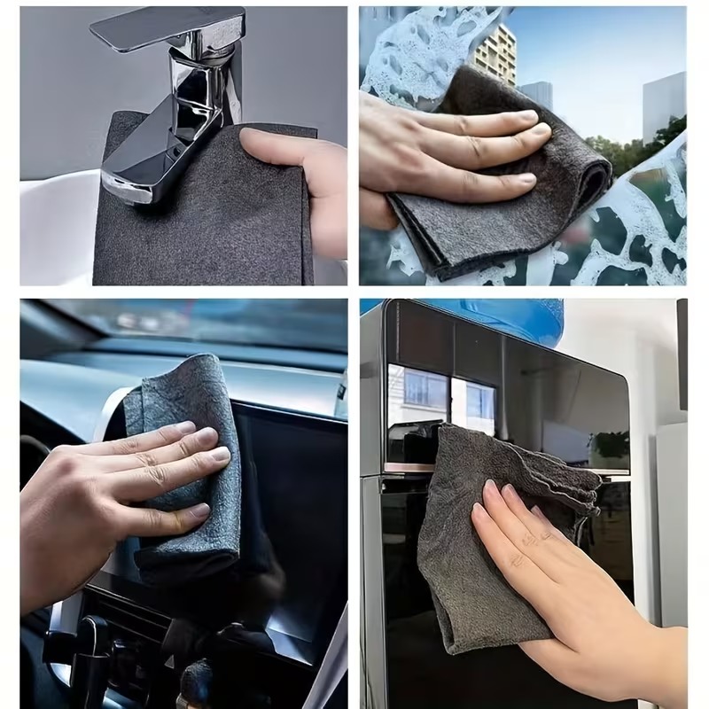 5 buc. Lavete din microfibră fără scame pentru curățarea sticlei, super absorbante, fără urme, lavete de curățare multifuncționale pentru curățarea geamurilor, blatului de bucătărie, oglinzii de baie, esențiale pentru curățenia casei, cadouri esențiale de Ziua Mamei, cadouri esențiale de Ziua Tatălui