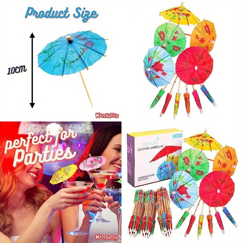 PHMING 100 Pièces Parasol Cocktail 10 Cm, Papier Decoration