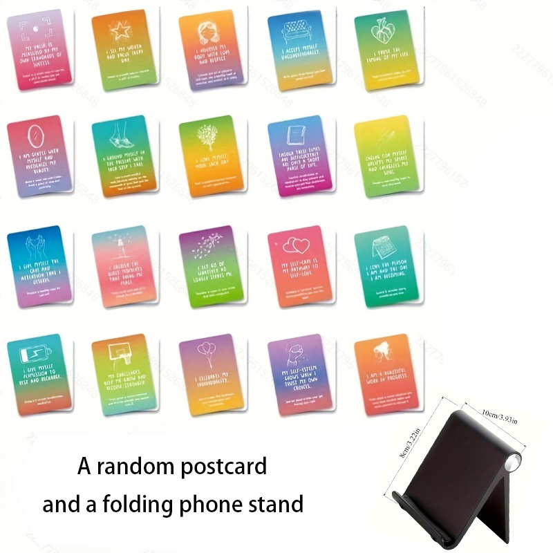 TEMU Portable Folding Phone Stand   A Random Postcard, Abs Material Desktop Holder, Suitable For Smartphones And Tablets - Creative And , { For 24 ,