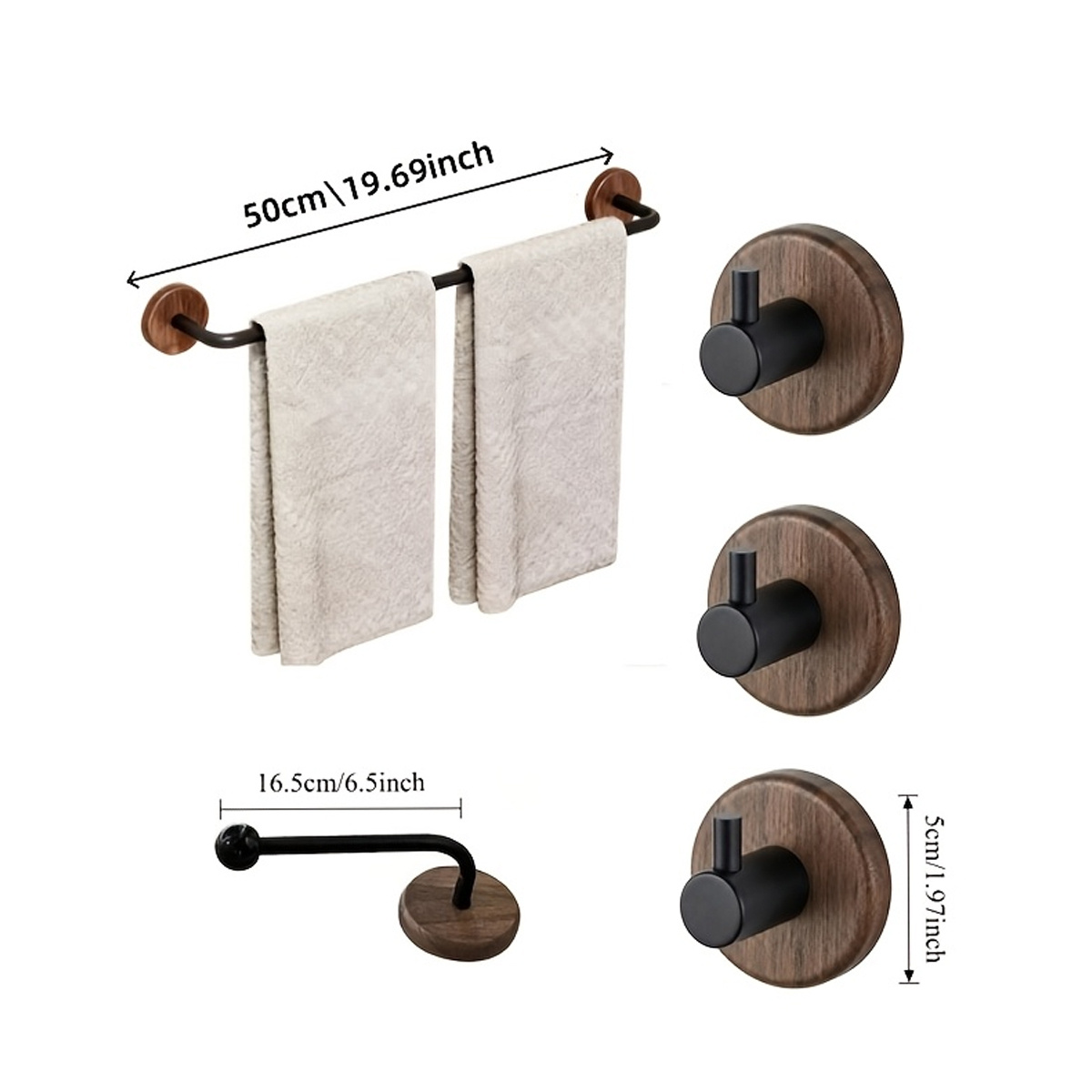 TEMU 5 pezzi Porta Asciugamani da Parete con Ganci Abbinati, Organizzatore Porta Asciugamani da Bagno, Portaoggetti Decorativo da Appendere alla