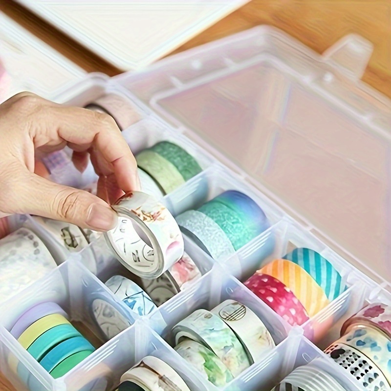 2pcs large transparent plastic storage box with 15 compartments suitable for beads jewelry   transparent plastic storage box for jewelry jewelry box bead organizer     rectangular container lightweight organizer sturdy construction compartment organizer home organizers craft enthusiasts jewelry boxes Product details 1
