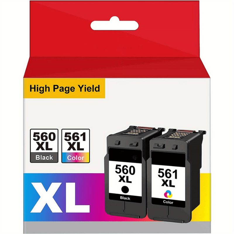 Image of 560 561 Xl Cartridges Multipack For 560xl 561xl Pg-560xl Cl-561xl Pg560xl Cl561xl Printer Cartridges For Ts5350 Ts5351 Ts7450 Ts7451 Ts5352 Ts5353 (black + )