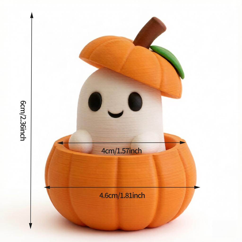 TEMU Ensemble comprenant une base de citrouille, un et un chapeau - Figurine d'esprit de citrouille d'Halloween imprimée en 3D . Parfait pièce de