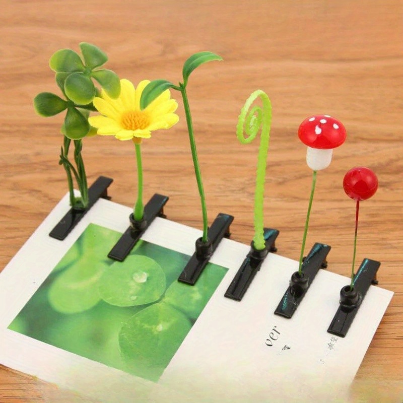 6pcs Mini Clips Simulation Small Grass Hairpin Barrettes Duckmouth Clip Hair Additions