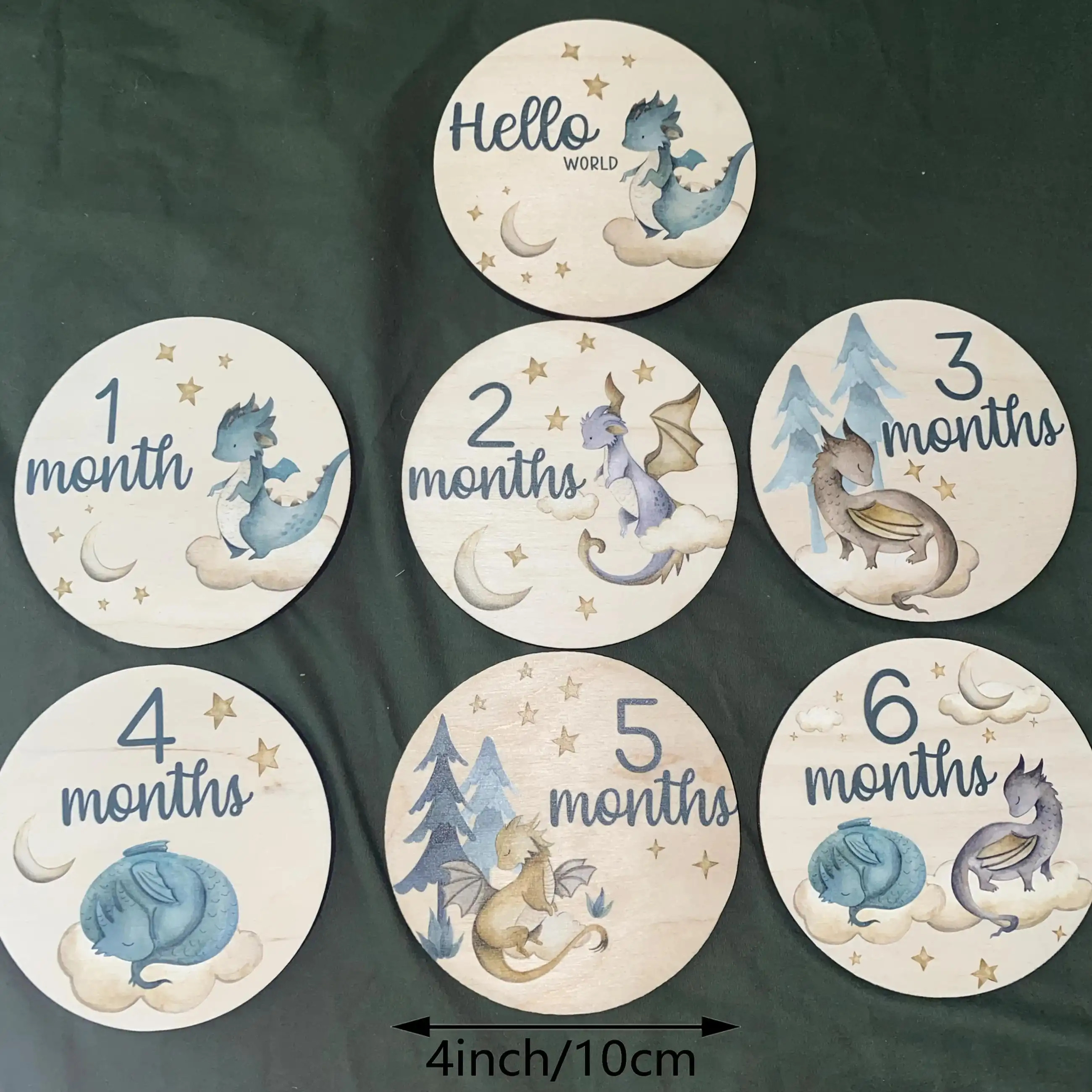 TEMU Bois imprimé plat 2D. Cartes d' Dragon à 13 côtés, marqueurs de disque d' Dragon, cartes d' en bois, panneaux d' Dragon, panneaux de croissance